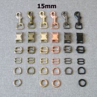 【CC】▨卐۞  1 Pcs 15mm Nickle Metal D O Straps Slider Side Release Buckle Dog Collar Leash Harness Accessory