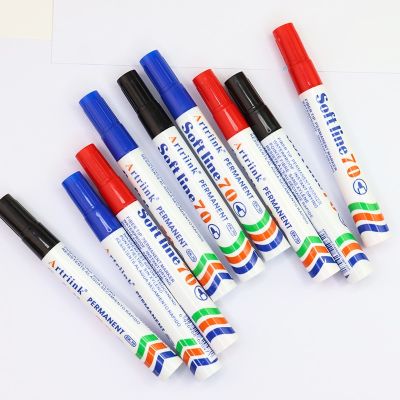 Artriink Oily Marker 2mm 10Pcs/Bag Permanent Red/Black/Blue Pens for Tyre Markers Quick Drying Signature Pen Stationery Supplies