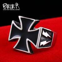 [Xixi ornaments] BEIER 2018 Man Punk Cool สำหรับสเตนเลสเหล็กแหวนสไตล์ไขว้เครื่องประดับผู้ชายแฟชั่นเป็นของขวัญที่ไม่เหมือนใคร BR8-205เราขนาด