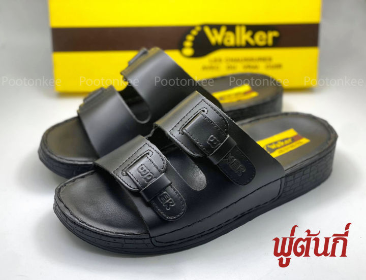 รองเท้า-walker-รุ่น-da001-รองเท้าแตะวอคเกอร์-รองเท้าหนังแท้-สีดำ-สีน้ำตาล-ของแท้