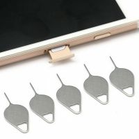 5pcs Sim Card Tray Eject Pins Ejector Open Needle Key Tools Silver Sim Card Remover Pin Ejector Tools for Cell Phone Accessories