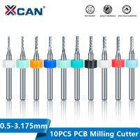 XCAN เครื่องตัด Miling PCB คาร์ไบด์0.5-3.175มม. 10ชิ้นก้าน CNC ขนาด3.175มม. เครื่องแกะสลักเอ็นมิลล์