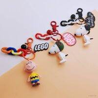 AM Cute Snoopy Keychain Anime Cartoon Bag Pendant Gift For Kids Model Dolls Key Chain Keyring All Match Fashion MA