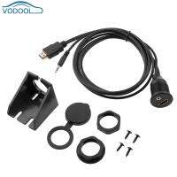 Vodool สายต่อพ่วง Hdmi 3.5มม. Aux ตัวผู้ไปยังตัวเมียยาว1เมตรสำหรับติดรถยนต์รถจักรยานยนต์เรือแดชบอร์ด