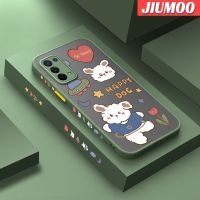 JIUMOO เคสสำหรับ OPPO A54 5G A74 5G A54 4G ลายการ์ตูนแฮปปี้ด็อกบางขอบสี่เหลี่ยมด้านข้างดีไซน์ใหม่กันกระแทกมีน้ำค้างแข็งโปร่งใสแข็งเคสมือถือคลุมทั้งหมดเคสอ่อนป้องกันกล้อง