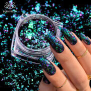 BORN PRETTY 1 Hộp Mảnh Móng Tay Hình Tắc Kè Hoa Lá Nhôm Không Đều Sơn Gel