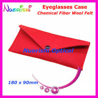 20pcs 5 Colors Wholesale Chemical Fiber Wool Felt With Push Button Glasses Eyeglass Sunglass Bag Case Pouch WF01 Free Shipping