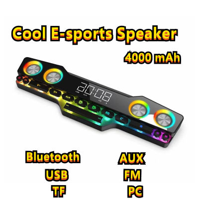 caixa de som bluetooth Wireless Gaming Bluetooth Speaker Computer Sound Bar Music Center Subwoofer Home Theater Clock Speaker