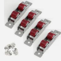 ●☏♙ 4 Pcs/lot stainless steel door window silent nylon pulley slot wheel sliding door fittings glass door sliding rollers