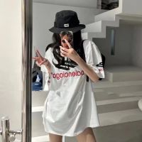 Embroidered T-shirt Womens Summer Trend Short Sleeve Loose Fit Versatile for Men and Women