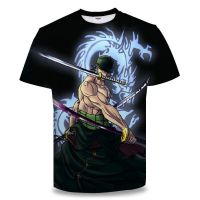 2023 NEWOne ชิ้นลูฟี่ Zoro เด็ก3D พิมพ์เสื้อยืดฤดูร้อนแฟชั่นสบายๆหลวมรอบคอแขนสั้นด้านบน U Nisex ขนาดใหญ่