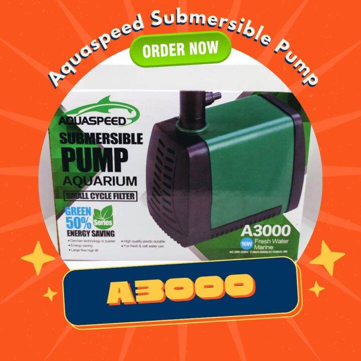 Aquaspeed Submersible Pump A3000 Aquarium Small Cycle Filter 16 Watts