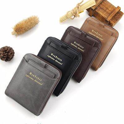 Vintage 2023 Men Wallets Small Money Purses Wallets Brand Design Dollar Top Men Thin Wallet Coin Bag Loose-leaf Zipper Wallet