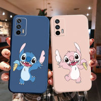 เคสโทรศัพท์สำหรับ OPPO A16 A15 A9 A5 2020 A53 A54 A94 4G A12 A7 A5S AX5S AX7 A31 A8 A52 A72แฟชั่นน่ารักการ์ตูนคู่น้ำแข็งครีมตะเข็บกล้องเลนส์ป้องกันเลนส์กรอบขอบ