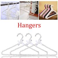 5/10Pcs Clothes Pearl Hanger 40CM Plastic Beaded Bow Clothes Hangers Dress Coat Closet Organizer Dry Rack Storage