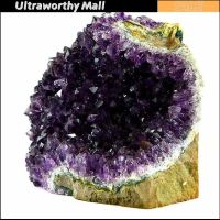 รูปทรงเรขาคณิตที่ผิดปกติ Amethyst Natural Amethyst Druzy Quartz Geode Cluster Crystal 40mm ตัวอย่าง 40~100g