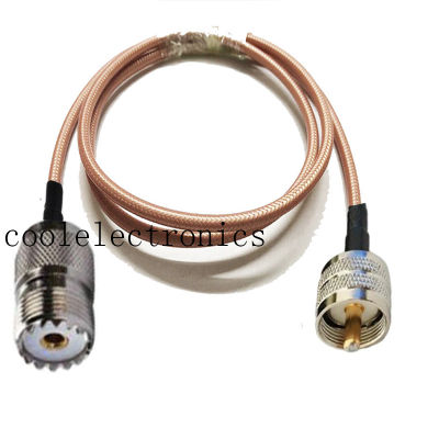 RG142 UHF PL259 Male to UHF SO239 Female RF Crimp Coax Pigtail Connector Low Loss Cable 10/15/20/30/50cm 1/2/3/5/10M