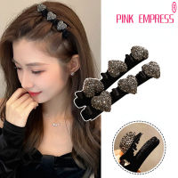 Velvet Rhinestone Hair Clip Female Side Haircut Artifact Bangs Broken Hair Clip Headdress Headgear