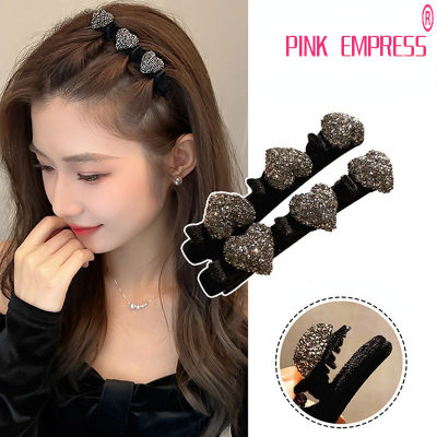 Velvet Rhinestone Hair Clip Female Side Haircut Artifact Bangs Broken Hair Clip Headdress Headgear