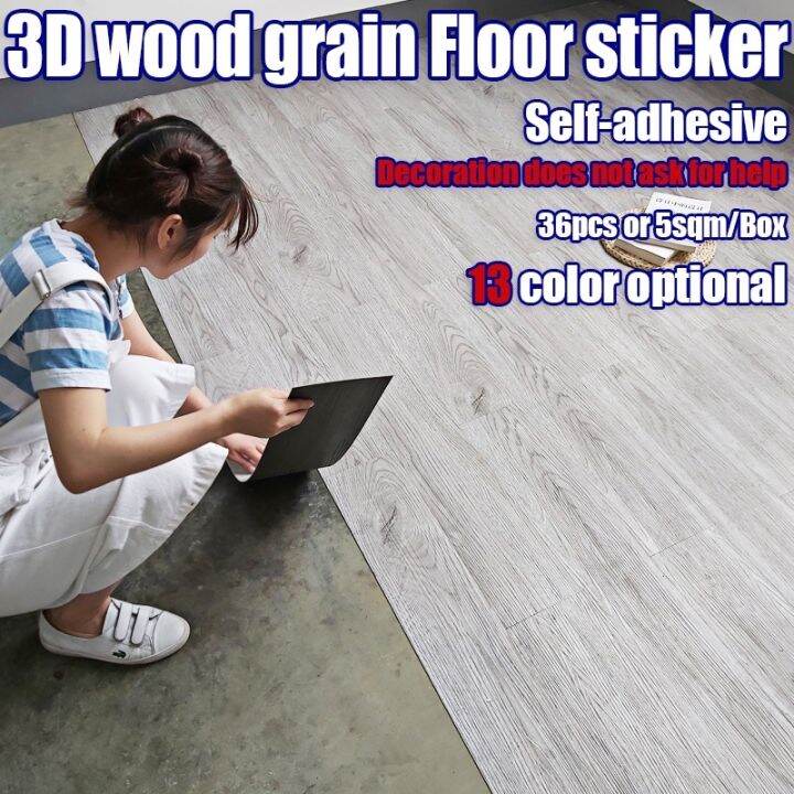 3D vinyl Floor sticker 36pcs/Box PVC Floor Sticker 91x15cm Self ...