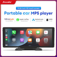 Acido 10.26inch CarPlay MP5 Player Portable BT HD หน้าจอสัมผัสแบบไร้สาย Carplay Android Auto Car Radio MirrderLink MP5 สเตอริโอวิดีโอสเตอริโอ