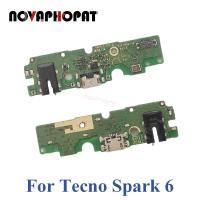 Novaphopat For Tecno Spark บอร์ดสายเคเบิลงอได้ไมโครโฟน,เครื่องชาร์จช่องเสียบปลั๊ก6 Ke7แท่นชาร์ท Usb แจ็คหูฟัง