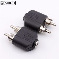 2pcs RCA Male Plug to RCA Female Socket 1 in 2 Audio Adapter Connector