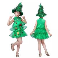 ชุดคริสมาสเด็ก ชุดต้นคริสมาสสีเขียว chrismas tree dress