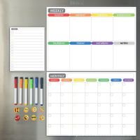 【YD】 Whiteboard Size Monthly And Weekly Schedule Dry Magnetic Refrigerator Calendar Message Fridge