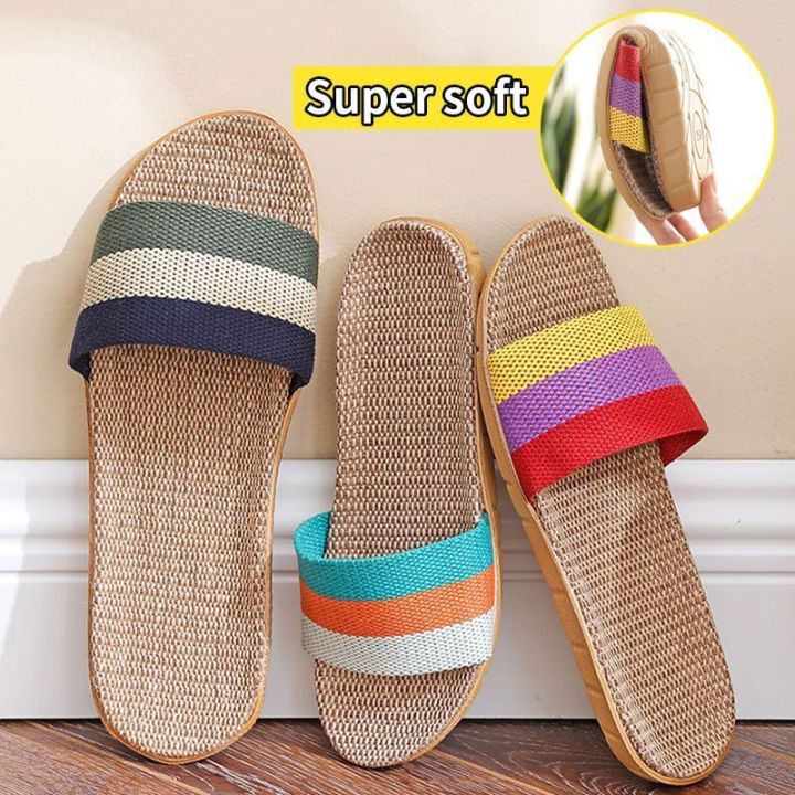 AntiSkid Linen Slippers for Couples Ideal for Home Use Lazada PH