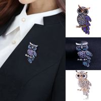 Fashion Delicate Owl Brooches Korean Trendy Zinc Alloy Imitation Rhinestone Brooch Badge Pin Women Man Gifts Accessories