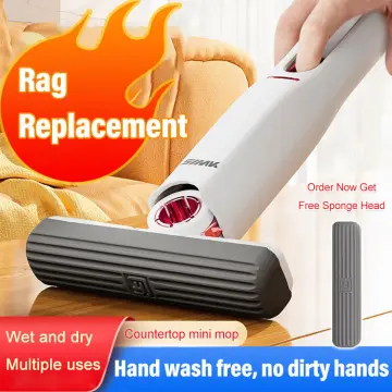 Portable Self-Wringing Mini Mop Hand Wash-Free Small Mops Strong Absorbent  US