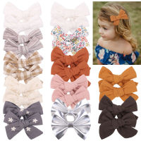 2021Bulk 36 PCS, Handtied Fabric Bow Hairpins School Girls Handmade Bow Hair Clips Newborn Barrettes Baby Hair Accessories