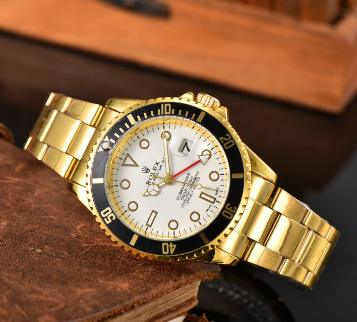 นาฬิกาสำหรับผู้ชาย2022ใหม่นาฬิกาควอตซ์ของผู้ชายคุณภาพสูงสีทองสายสแตนเลสนาฬิกาธุรกิจลำลอง