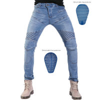 VOLERO กางเกงกันตกสำหรับ Jeans Slim Fit แข่งรถมอเตอร์ไซค์,กางเกงลำลองกางเกงปั่นจักรยานมอเตอร์ไซค์ออฟโรดเกียร์ป้องกันซิลิโคน