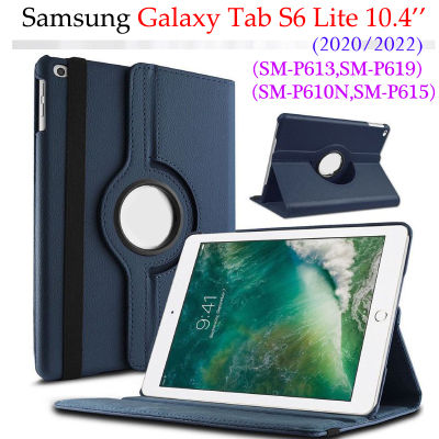 Casing Tablet หมุนได้360สำหรับซัมซุงกาแล็กซีแท็บ S6 Lite 10.4 2020 2022พับฝาเป็นฐานฝาครอบหนัง PU SM-P610N SM-P619 SM-P613 SM-P615