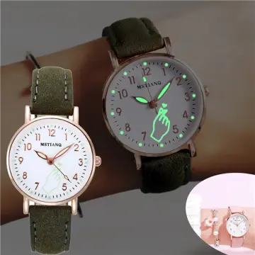 Women Girl Simple Quartz Wrist Watch PU Leather Strap Mini Thin