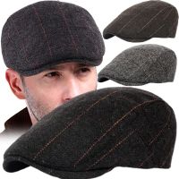 Men Classic Plaid Stripe Newsboy Cap for Male Winter Cotton Flat Ivy Vintage Gatsbay Hat Irish Outdoor Cabbie Beret Painter Hat