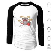 Red Drum Kit Hoodie Long Sleeve Drums Drum Kit Set Percussion Music Instrument Tama Ludwig Pearl 3d Model Remo