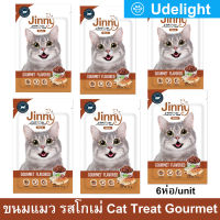 ขนมแมว Jinny รสโกเม่ สำหรับแมวอายุ 1 ปีขึ้นไป 35ก. (6ซอง) Jinny Cat Treat Gourmet Flavored for Adult Cat Snack 35g. (6 units)