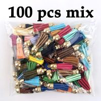 ；‘。、’ (100 Pcs/Pack) 38Mm En Hat Tassel Vintage Leather Fringe For Purl Macrame DIY Jewelry Keychain Cellphone Straps Pendant