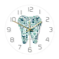 Colorful Dental Clinic Tooth Wall Clock Dental Care Acrylic Hanging Clock Quiet Movement Wall Watch Decor Wall Clock