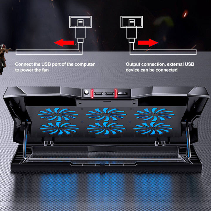 ส่งเร็ว-mc-แล็ปท็อปคูลเลอร์-พัดลมรองโน๊ตบุ๊ค-6-พัดลมระบายความร้อน-laptop-cooling-pad-คูลเลอร์แล็ปท็อป-ที่รองระบายความร้อน-พัดลมระบายความร้อน