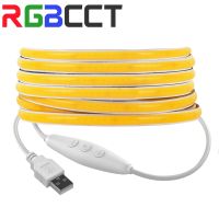 FCOB DC5V 320 LEDs USB LED Light Strip 8mm PCB High Density FOB COB Led Lights RA90 Flexible from 3000K to 6000K Linear Dimmable