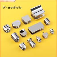 W-AESTHETIC 1Pc หนาขึ้น สำหรับ6-12มม. ฮาร์ดแวร์เฟอร์นิเจอร์ ผิวนิกเกิลสำเร็จ ชั้นวางรองรับ แผงยึด ที่หนีบแก้ว คลิปชั้นวาง