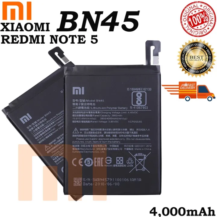 Xiaomi Redmi Note 5 Battery Bn45 4000mah Original Equipment Manufacturer Lazada Ph 3217