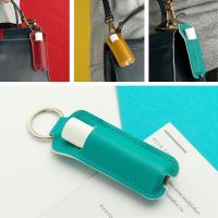 Key Holder Ring Chapstick Lipstick Keychain Bag Leather