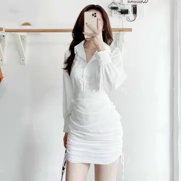 Mẫu đầm ôm body cổ V tay dài sexy quyến rũ DO-005