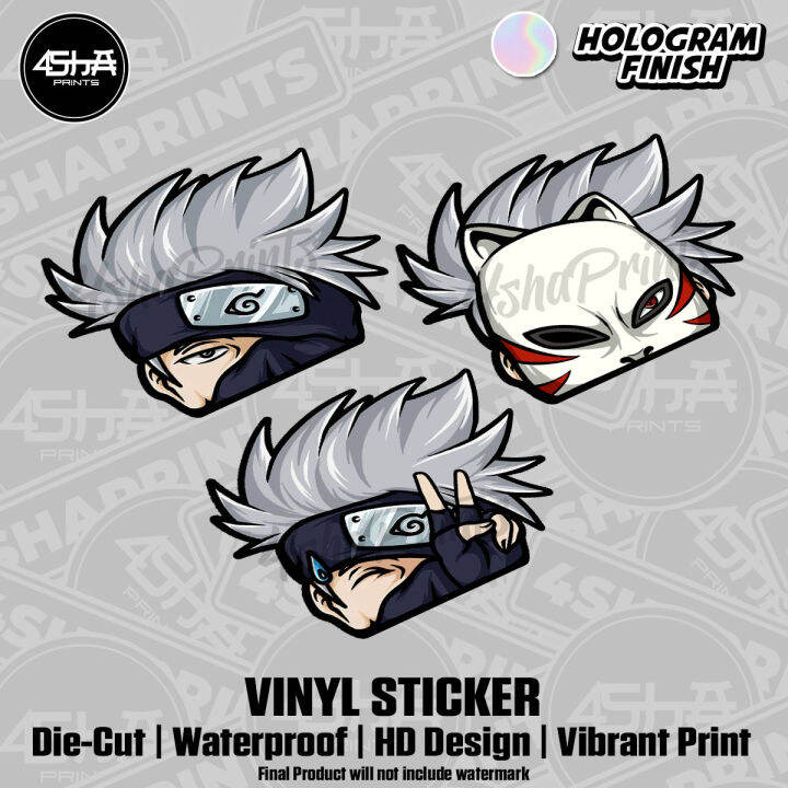 4shaprints Kakashi Hatake Peeking Sticker Waterproof Holographic For