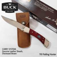 มีด Buck รุ่น 110 Folding Hunter Knife, Chairman Series รุ่นประธานบริบัท แก้มไม้สีแดงมีลายเซ็น Chuck Buck ของแท้ ผลิต USA.